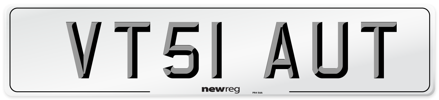 VT51 AUT Number Plate from New Reg